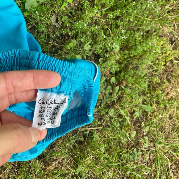 VTG 80s High Waist Athletic Shorts & Tank Top Set in Turquoise - Picture 5 of 8